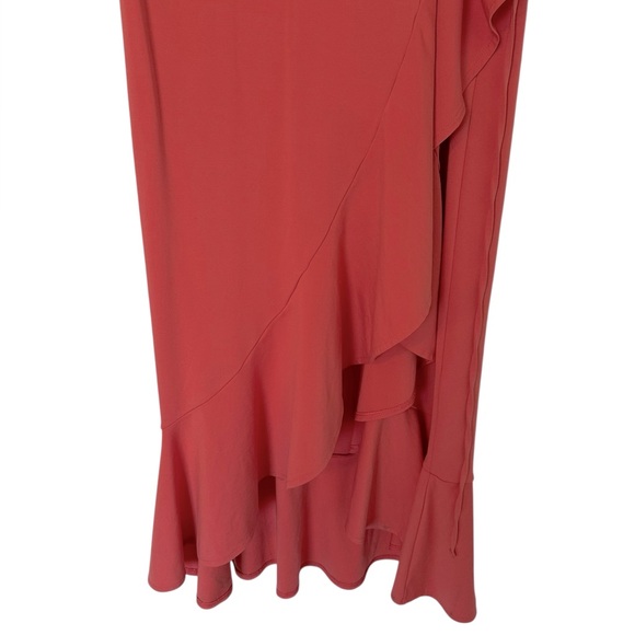 BANANA REPUBLIC coral ruffled sleeveless wrap maxi dress size Medium - Picture 7 of 10